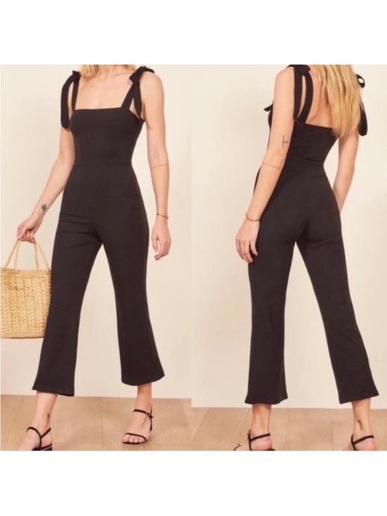 Reformation Pants - 🖤Reformation Wesley Sleeveless Jumpsuit Romper Tie Straps • Black • Made in USA